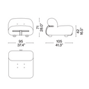 Soriana Armchair - Ash Grey/Red