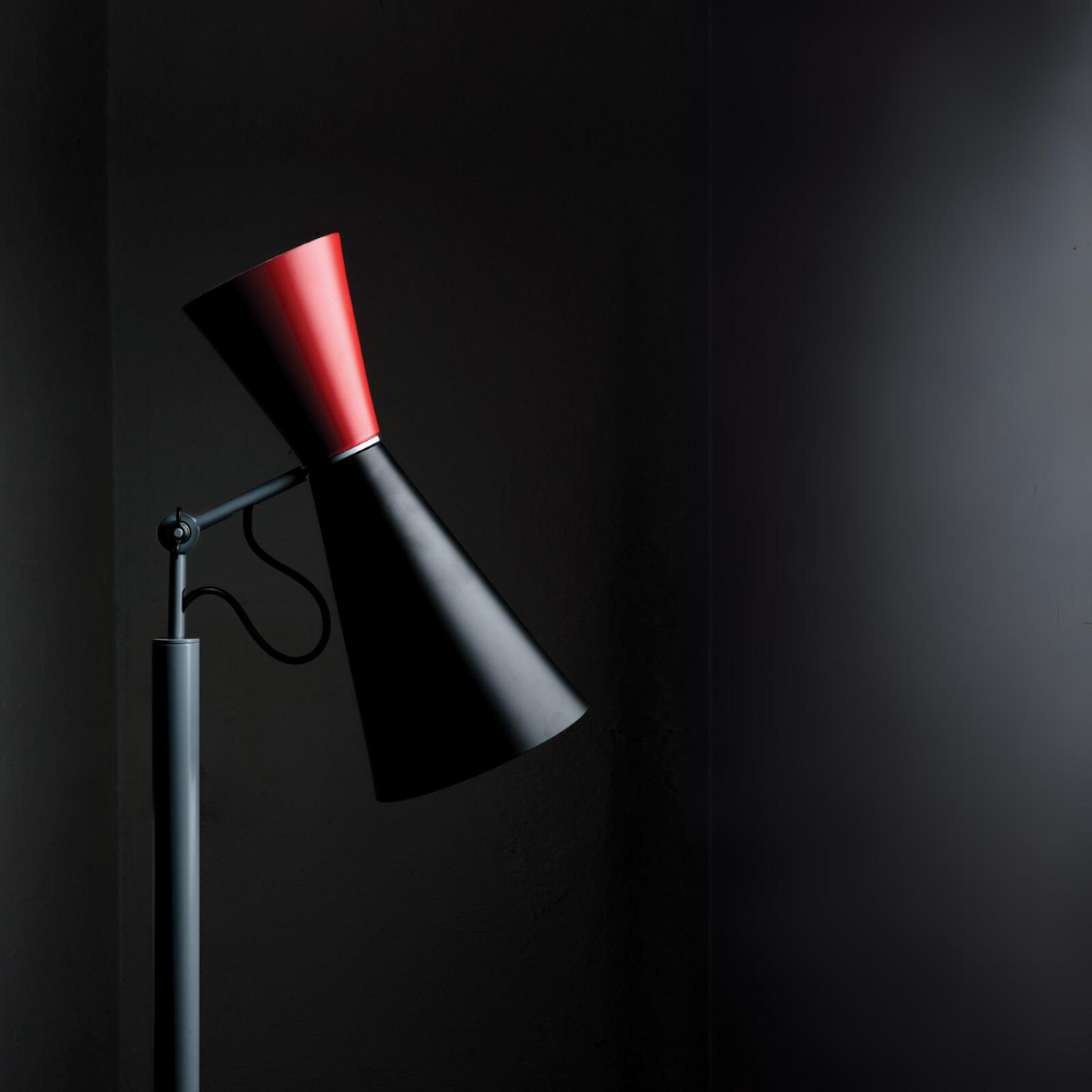 Lámpara de pie Parliament - Negro y Rojo