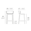 Taburete Counter África - Ecrú