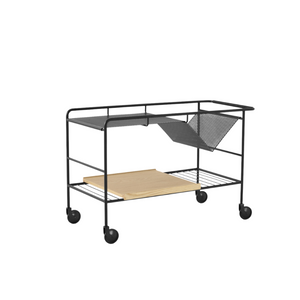 Alima Cart - Matte Black/Oak