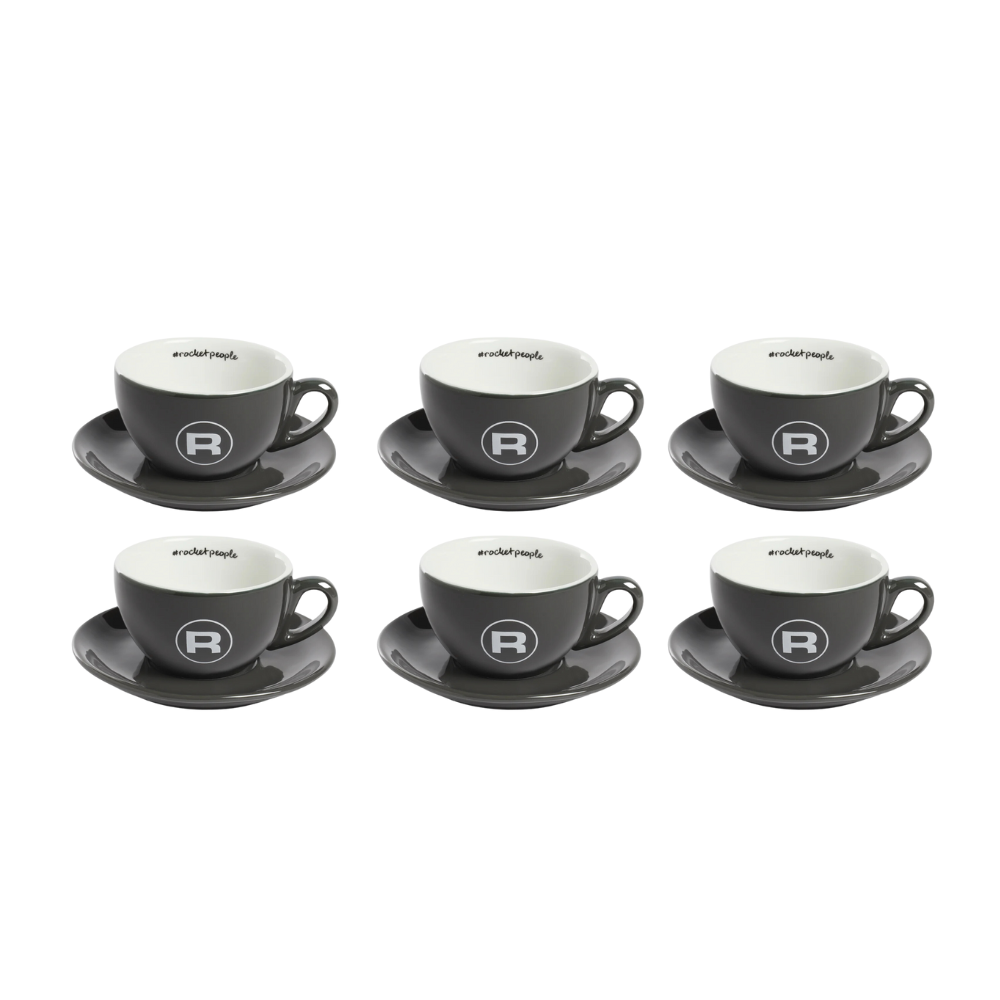 Set 6 tazas cappuccino Rocket - Gris