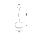 Lámpara de suspensión Chouchin 1 - Bianco