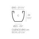 40cm Bowl Pot - Anthracite Grey