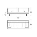 Sofá Milano+ 240 - Gris claro