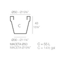 Maceta Pot  50cm - Taupe