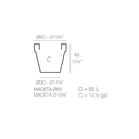 Maceta Pot  50cm - Taupe