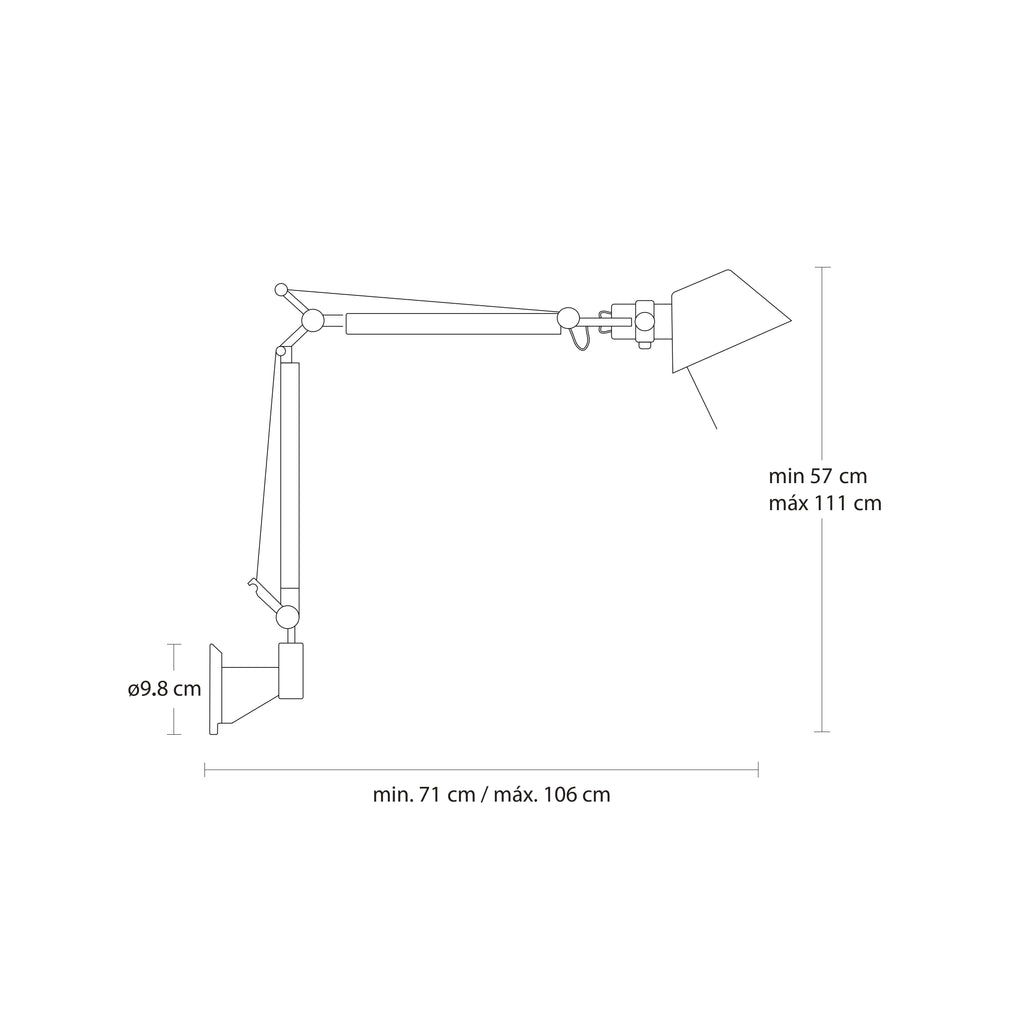 Tolomeo Mini al muro - Aluminio