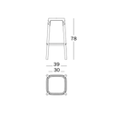 Steelwood stool 78 cm