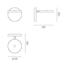 Demetra Faretto wall light without switch - Matte Black