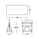 Mesa Teatro - Haya natural/Blanco y negro