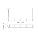 Tekiò Horizontal – Lámpara de suspensión 4 módulos