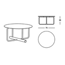 ToTo 75 Table - Gold Leather