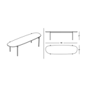 Mesa Niobe 140 - Mármol Marquina