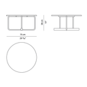 ToTo 75 Table - Gold Leather