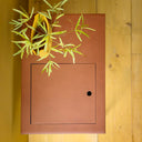 Taschino Nightstand - Graphite/Gold Leather - Left Side